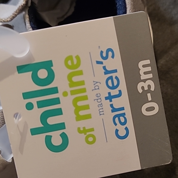 Child of Mine Made By Carters Baby White Spot Gray Dog Soft Slip On Shoes 0-3M - Picture 3 of 7